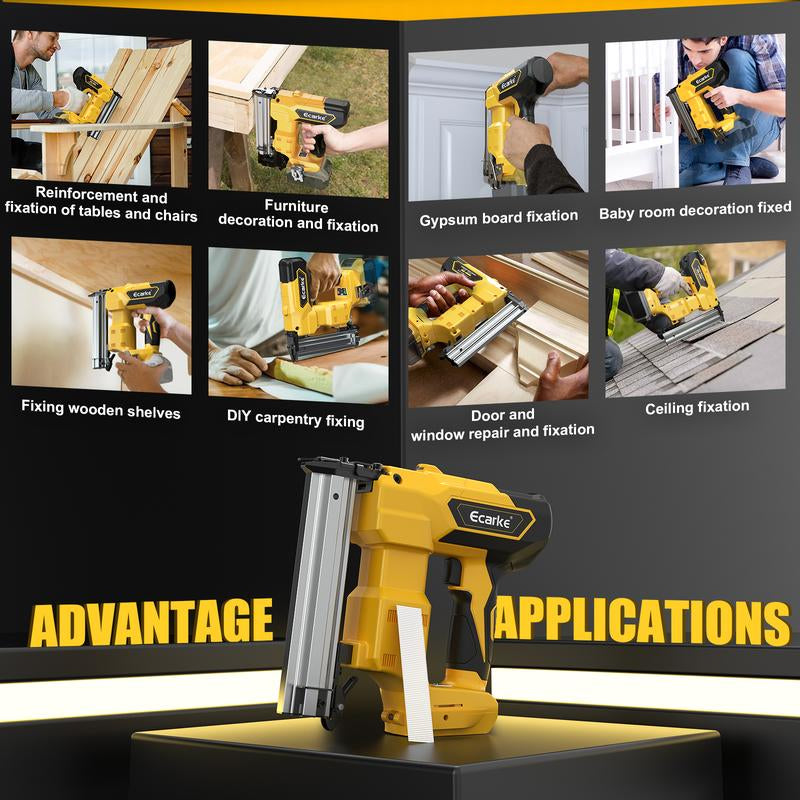 Cordless 18GA Brad Nailer for Dewalt 20V, Battery NOT Included, 5/8 to 1-1/4 Inch, 2 Mode 18 Gauge Nail Gun with 1000 Nials for Wood Carpentry, Brushless Outdoorfun
