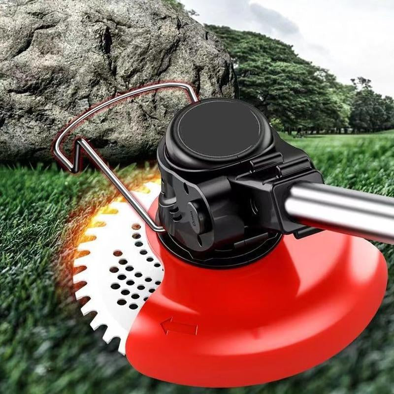 Electric Weed Wacker Cordless Eater Battery Powered Weed Trimmer Lawn Trimmer with 2Pcs 6000Mah Batteries and Charger Stringless Grass Trimmer/Brush Cutter for Lawn Yard
