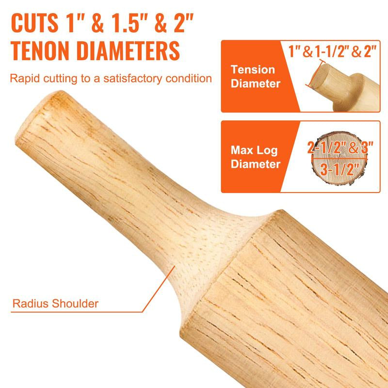 VEVOR Tenon Cutter, 1"/25.4Mm & 1.5"/38Mm & 2"/50.8Mm, with Dual Curved Blades & Button Screws Home Master Kit, Premium Aluminum & Steel Log Furniture Cutter, Commercial Starter’S Tool for Home DIY