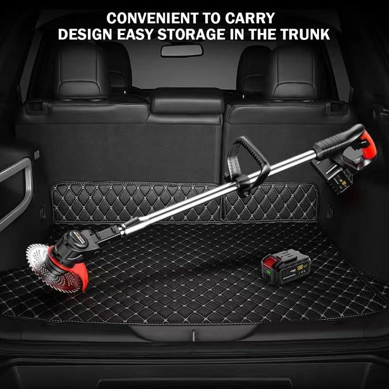 Electric Weed Wacker Cordless Eater Battery Powered Weed Trimmer Lawn Trimmer with 2Pcs 6000Mah Batteries and Charger Stringless Grass Trimmer/Brush Cutter for Lawn Yard
