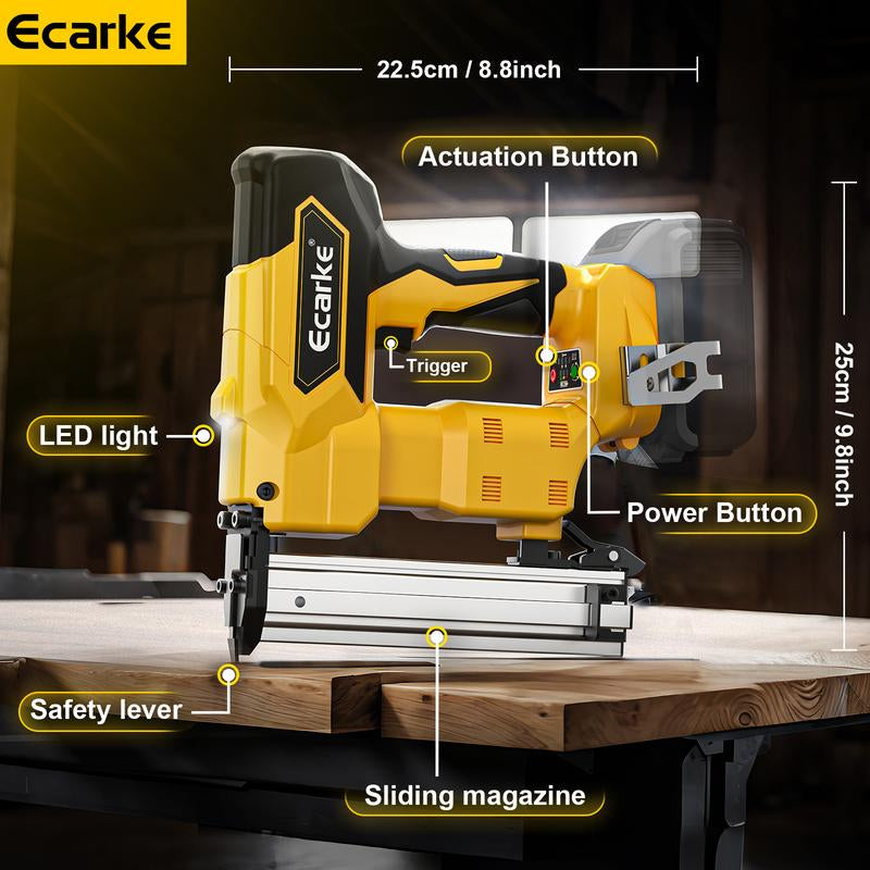Cordless 18GA Brad Nailer for Dewalt 20V, Battery NOT Included, 5/8 to 1-1/4 Inch, 2 Mode 18 Gauge Nail Gun with 1000 Nials for Wood Carpentry, Brushless Outdoorfun