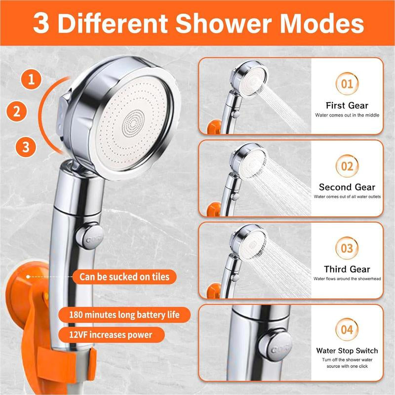 Portable Shower Set, 1 Set USB Powered Smart Digital Display Electric Shower with Handheld Shower Head, Suitable for Beach Field Camping Hiking Traveling Outdoor Cleaning, Bathroom Accessories, Christmas Gift Ideas, Stocking Stuffers