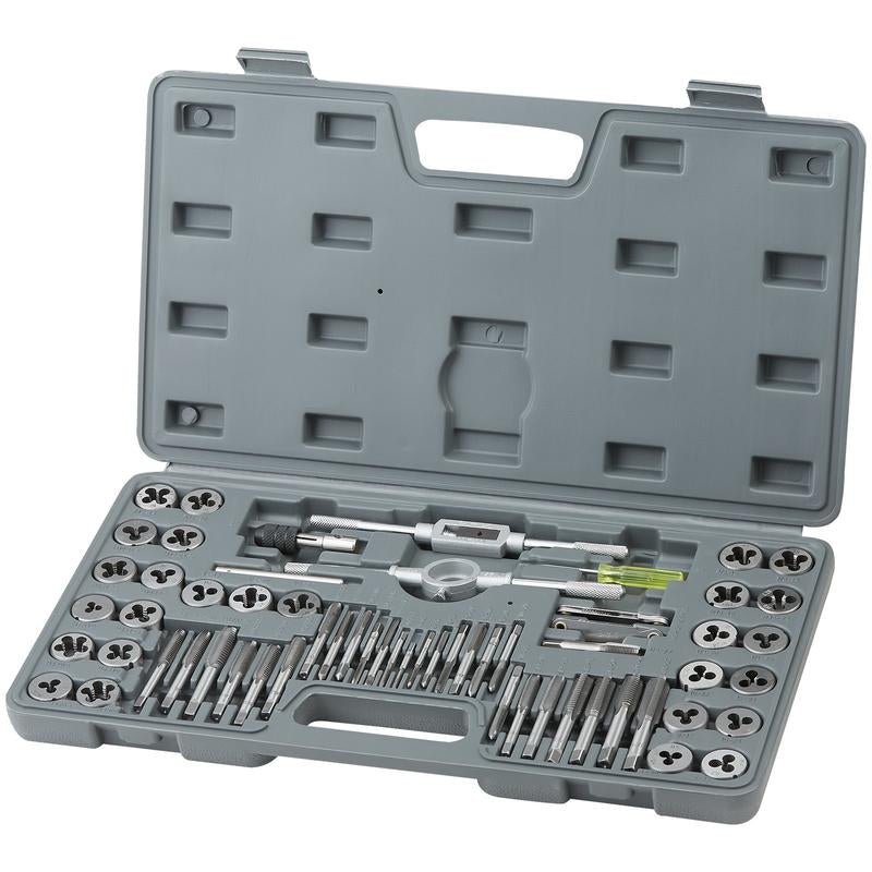 VEVOR Tap and Die Set, 110-Piece Include Metric Size M2 to M18, Bearing Steel Taps and Dies, Essential Threading Tool for Cutting External Internal Threads, with Complete Accessories and Storage Case