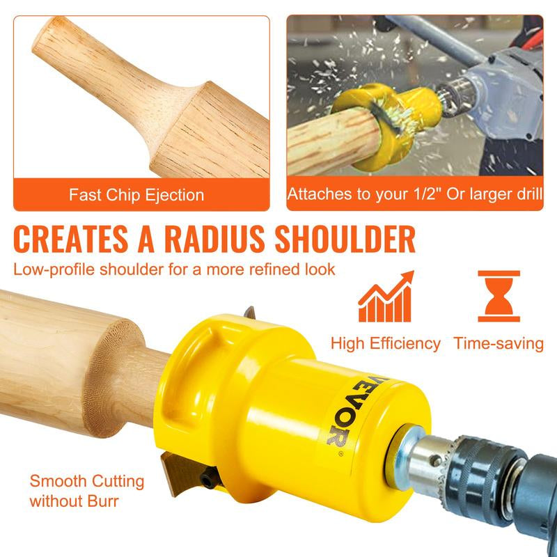 VEVOR Tenon Cutter, 1"/25.4Mm & 1.5"/38Mm & 2"/50.8Mm, with Dual Curved Blades & Button Screws Home Master Kit, Premium Aluminum & Steel Log Furniture Cutter, Commercial Starter’S Tool for Home DIY