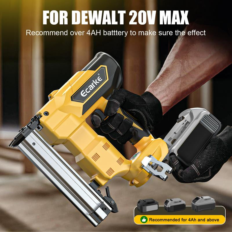 Cordless 18GA Brad Nailer for Dewalt 20V, Battery NOT Included, 5/8 to 1-1/4 Inch, 2 Mode 18 Gauge Nail Gun with 1000 Nials for Wood Carpentry, Brushless Outdoorfun
