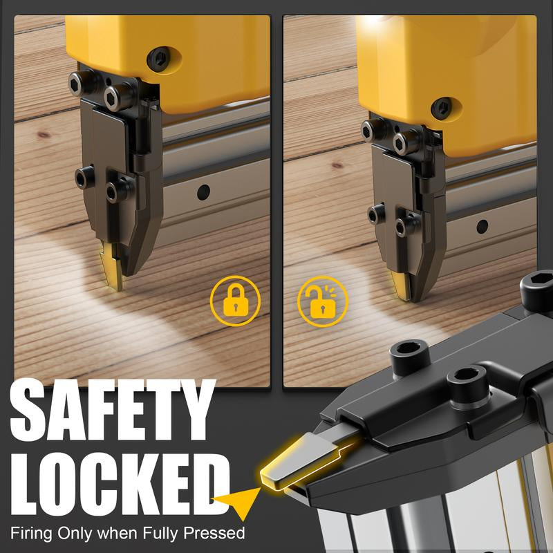 Cordless 18GA Brad Nailer for Dewalt 20V, Battery NOT Included, 5/8 to 1-1/4 Inch, 2 Mode 18 Gauge Nail Gun with 1000 Nials for Wood Carpentry, Brushless Outdoorfun
