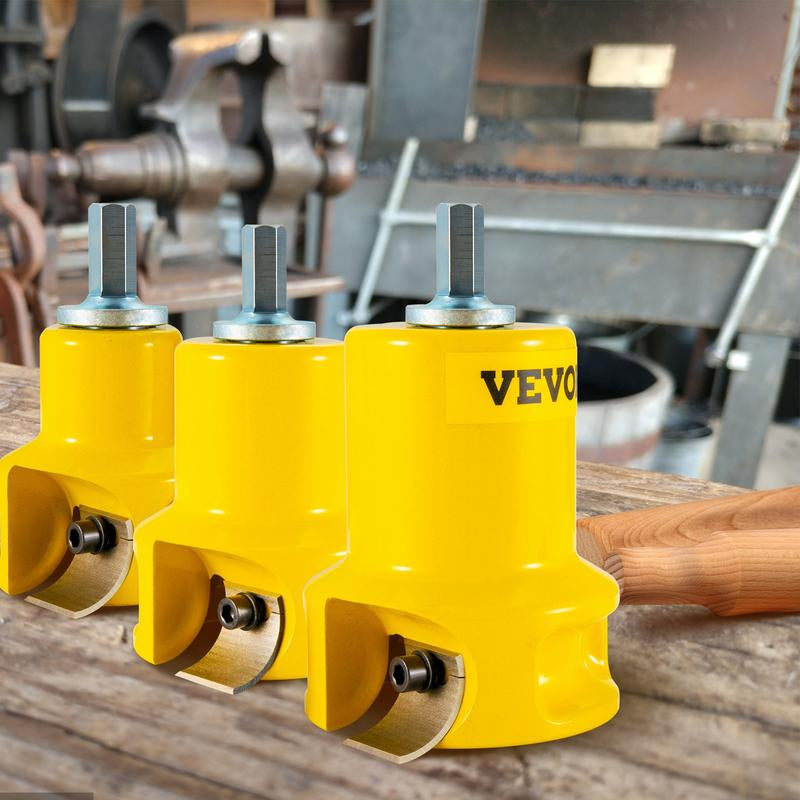 VEVOR Tenon Cutter, 1"/25.4Mm & 1.5"/38Mm & 2"/50.8Mm, with Dual Curved Blades & Button Screws Home Master Kit, Premium Aluminum & Steel Log Furniture Cutter, Commercial Starter’S Tool for Home DIY