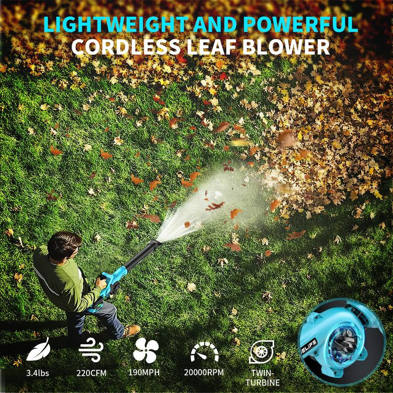 Belife L8 Cordless Leaf Blower, 21V Electric Mini Leaf Cleaner with 4.0Ah Battery & Charger, 190MPH/220CFM, Lightweight Battery Powered Handheld Small Blower for Patio Yard Lawn Care Snow Dust