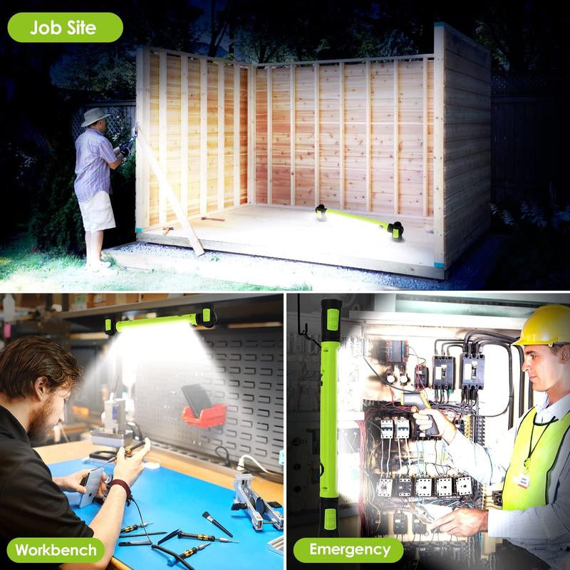 [Father'S Day Sale On]3000Lm Brilliant Work Light, 5200Mah Rechargeable Underhood Lighting with Magnetic Base & Hanging Hooks, Portable Cordless Light for Car Repair/Garage/Job Site/Emergency, Waterproof Durable Flashlight, Boyfriend Husband Father'S Gift