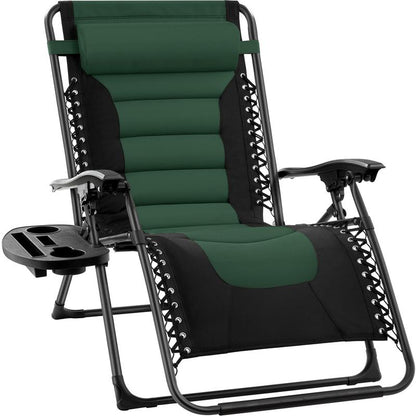 Best Choice Products Oversized Padded Zero Gravity Chair, Folding Outdoor Patio Recliner W/ Side Tray