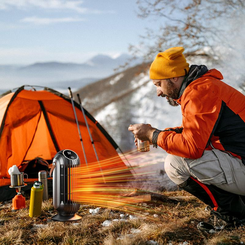 220V Electric Floor Heater with Remote – 1500W PTC 4 Gears, 8H Timer 20-150㎡ Overheat Protection (Black)