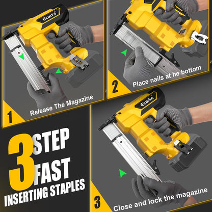 Cordless 18GA Brad Nailer for Dewalt 20V, Battery NOT Included, 5/8 to 1-1/4 Inch, 2 Mode 18 Gauge Nail Gun with 1000 Nials for Wood Carpentry, Brushless Outdoorfun