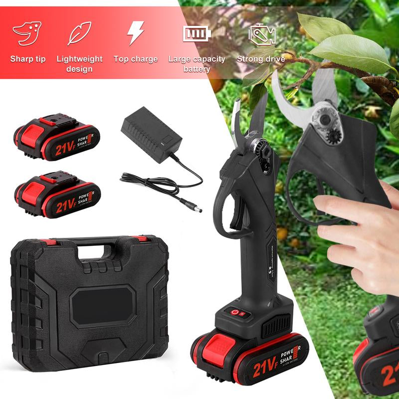 Professional Cordless Electric Pruning Shears Pruner, Electric Pruning Shears, with 2PCS Backup Rechargeable 7500Mah Lithium Battery Powered Tree Branch Pruner - 1.38Inch (35Mm) Cutting Diameter, Fathersdaygift