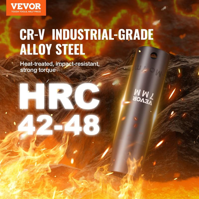 VEVOR 1/2" Drive Impact Socket Set, 65 Piece Socket Set SAE 3/8" to 1-1/4" and Metric 10-24Mm, 6 Point Cr-V Alloy Steel for Auto Repair, Rugged Construction, Easy-To-Read Size Markings, Storage Case Heavy Duty Fathersdaygift