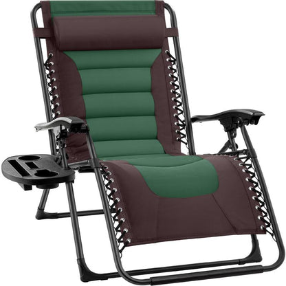 Best Choice Products Oversized Padded Zero Gravity Chair, Folding Outdoor Patio Recliner W/ Side Tray