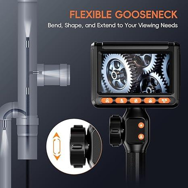 Two-Way Industrial Endoscope Camera,Waterproof Borescope with Light,0.33In Articulated Snake Camera ,Video Inspection Scope for Automotive Mechanic Wall- 5.5FT