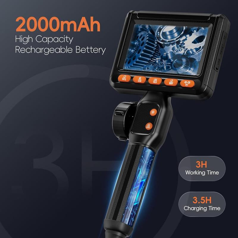Two-Way Industrial Endoscope Camera,Waterproof Borescope with Light,0.33In Articulated Snake Camera ,Video Inspection Scope for Automotive Mechanic Wall- 5.5FT