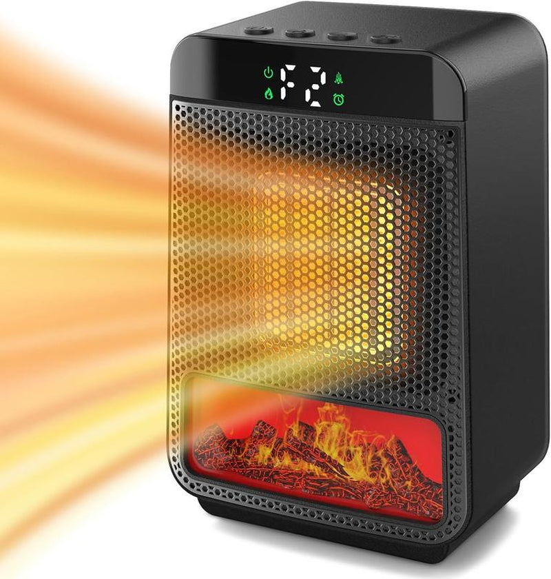 220V Electric Floor Heater with Remote – 1500W PTC 4 Gears, 8H Timer 20-150㎡ Overheat Protection (Black)