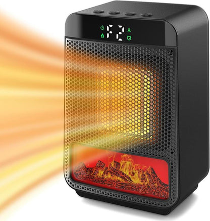 220V Electric Floor Heater with Remote – 1500W PTC 4 Gears, 8H Timer 20-150㎡ Overheat Protection (Black)