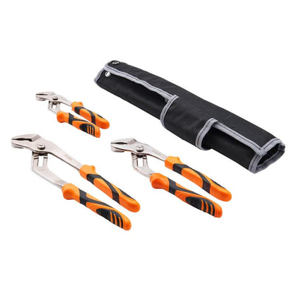 VEVOR 8-Piece Pliers Set, High Carbon Steel, 12"/10"/8" Groove Joint Pliers, 8" Linesman'S Pliers, 6" Slip Joint Pliers, 8" Long Nose Pliers, 6" Diagonal Cutter, 10" Adjustable Wrench, and Tool Bag
