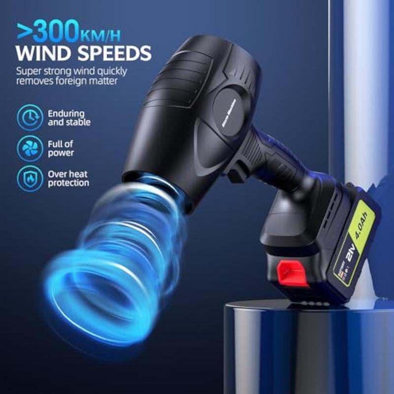 ZARIMI Handheld-Electric-Cordless-Leaf-Blower - 300000RPM - 2 X 4.0Ah Batteries and Charger Included, for Patio Cleaning, Lawn Care, Blowing Leaves and Dust