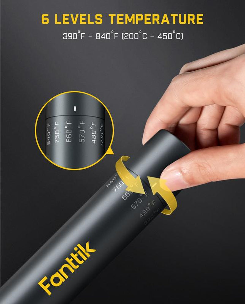 Fanttik Super Brand Day T1 Max Cordless Soldering Iron with 7 Second Heating, Auto Sleep Function, 4 Rapid Heating Tips, DC/AC Compatible, and Aluminum Storage Space Tool Electric