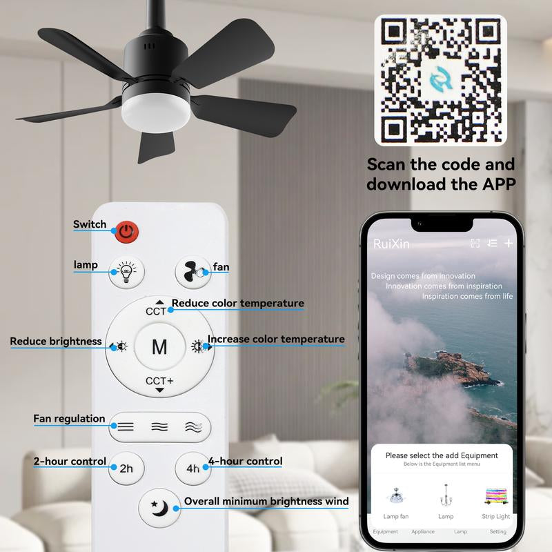 Socket Breeze Socket Fan Light with Remote, Portable Small Ceiling Fans with Lights for Bedroom, Kitchen, Living Room, Ceiling Fan with Light 3500K, 1000 Lumens, Screws into E27