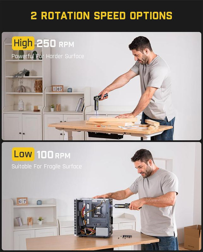 Fanttik Super Brand Day Fold S1 APEX 3.7V Cordless Screwdriver, Electric Screwdriver, Screen Interaction, Pivot Handle, High/Low RPM Options, Max 7N.M, 20 Bits, 1/4''Hex, Ideas DIY Tool - Deluxe Edition Springtok Power Portable