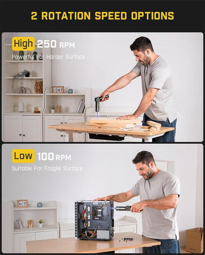 Fanttik Super Brand Day Fold S1 APEX 3.7V Cordless Screwdriver, Electric Screwdriver, Screen Interaction, Pivot Handle, High/Low RPM Options, Max 7N.M, 20 Bits, 1/4''Hex, Ideas DIY Tool - Deluxe Edition Springtok Power Portable