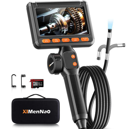 Two-Way Industrial Endoscope Camera,Waterproof Borescope with Light,0.33In Articulated Snake Camera ,Video Inspection Scope for Automotive Mechanic Wall- 5.5FT