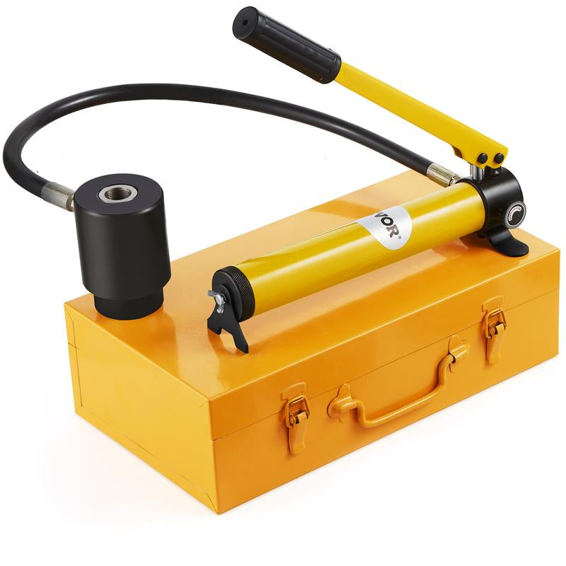 VEVOR Hydraulic Knockout Punch Kit, 15 Ton 1/2" to 4" Conduit Hole Cutter Set, KO Tool Kits with Puncher 10 Piece, Metal Sheet Driver Tools, for Aluminum, Brass, Stainless Steel, Fiberglass and Plasti