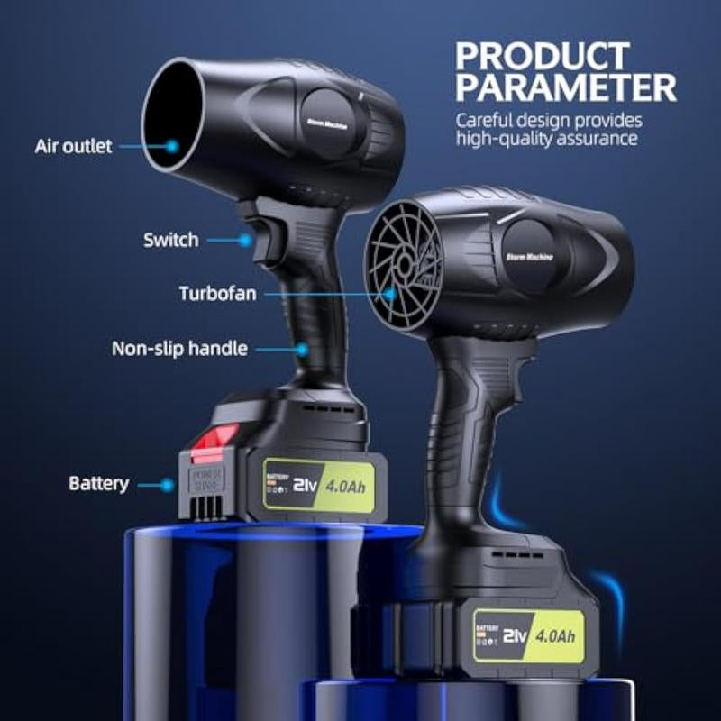 ZARIMI Handheld-Electric-Cordless-Leaf-Blower - 300000RPM - 2 X 4.0Ah Batteries and Charger Included, for Patio Cleaning, Lawn Care, Blowing Leaves and Dust