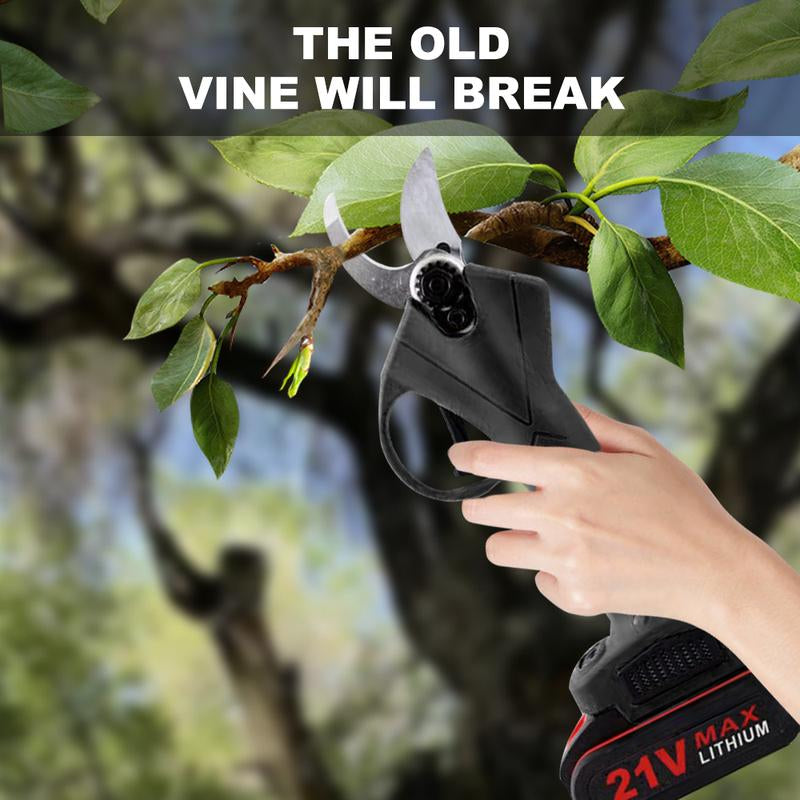 Professional Cordless Electric Pruning Shears Pruner, Electric Pruning Shears, with 2PCS Backup Rechargeable 7500Mah Lithium Battery Powered Tree Branch Pruner - 1.38Inch (35Mm) Cutting Diameter, Fathersdaygift