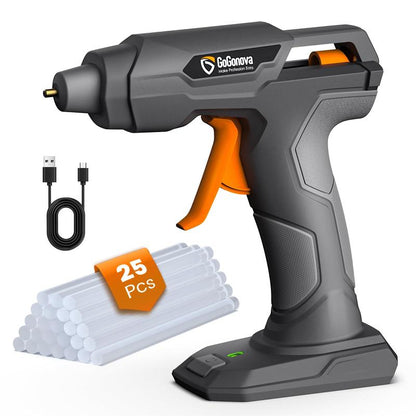Gogonova Glue Gun, 20S Fast Preheating Anti-Drip Cordless Glue Gun, 2Ah USB-C Rechargeable with 25 Pcs Mini Glue Sticks, Smart Power-Off