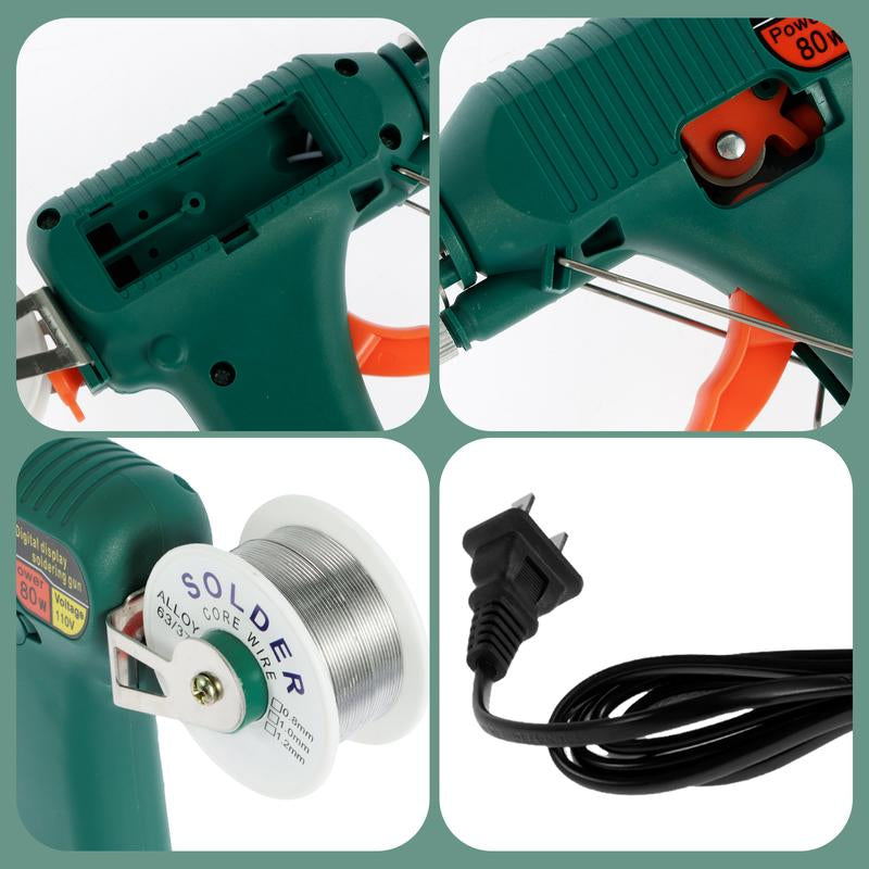 Podhey Soldering Iron Kit 80W 180-520℃ Adjustable Temperature Corded Solder Iron Internal Heat Electric Welding Tool with Welding Wire for Circuit Board Computer Electronic Repair