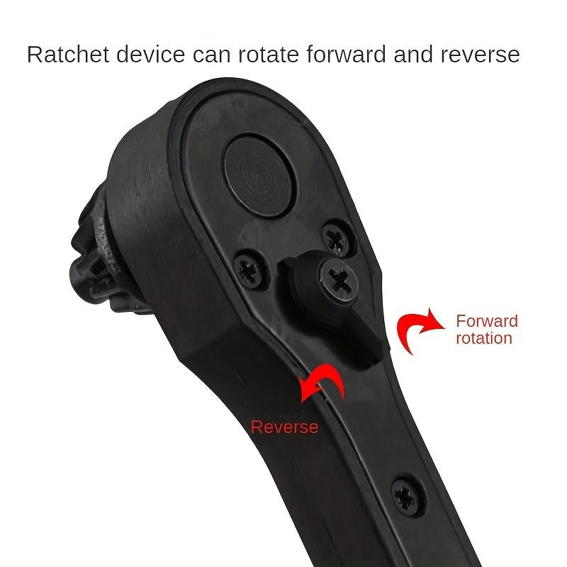 4Pcs Iron Drill Wrench, Upgraded Second Generation, Exchange Head Key, Fast Gear with 3 Gears, Forward and Reverse Rotation, Anti-Skid Handle for Easy Operation