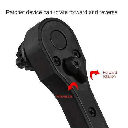 4Pcs Iron Drill Wrench, Upgraded Second Generation, Exchange Head Key, Fast Gear with 3 Gears, Forward and Reverse Rotation, Anti-Skid Handle for Easy Operation