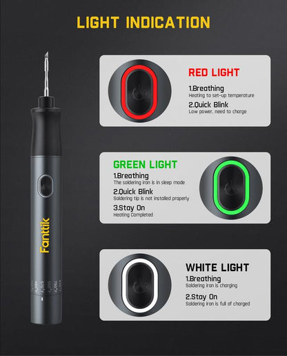 Fanttik Super Brand Day T1 Max Cordless Soldering Iron with 7 Second Heating, Auto Sleep Function, 4 Rapid Heating Tips, DC/AC Compatible, and Aluminum Storage Space Tool Electric