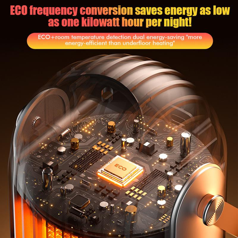 220V Electric Floor Heater with Remote – 1500W PTC 4 Gears, 8H Timer 20-150㎡ Overheat Protection (Black)