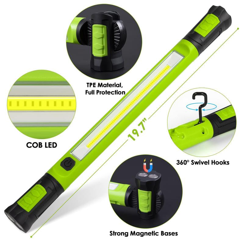 [Father'S Day Sale On]3000Lm Brilliant Work Light, 5200Mah Rechargeable Underhood Lighting with Magnetic Base & Hanging Hooks, Portable Cordless Light for Car Repair/Garage/Job Site/Emergency, Waterproof Durable Flashlight, Boyfriend Husband Father'S Gift