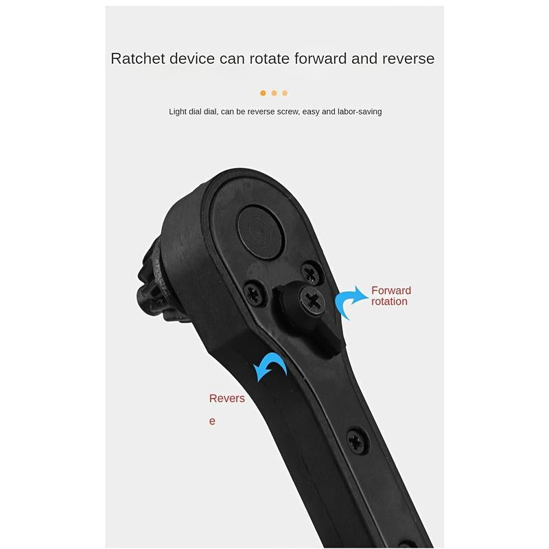 4Pcs Iron Drill Wrench, Upgraded Second Generation, Exchange Head Key, Fast Gear with 3 Gears, Forward and Reverse Rotation, Anti-Skid Handle for Easy Operation