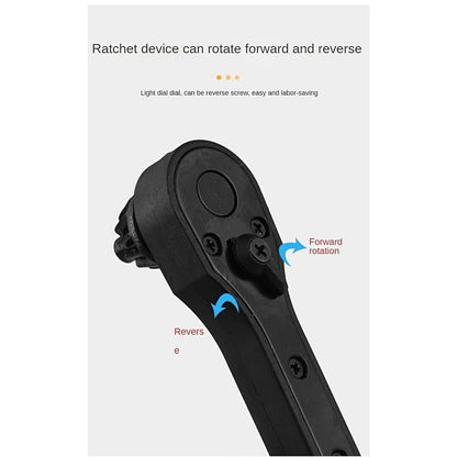 4Pcs Iron Drill Wrench, Upgraded Second Generation, Exchange Head Key, Fast Gear with 3 Gears, Forward and Reverse Rotation, Anti-Skid Handle for Easy Operation