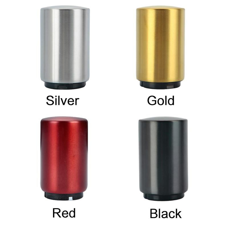 Stainless Steel Bottle Opener, 1 Count Automatic Beer Bottle Opener, Magnetic Bottle Cap Catcher, Portable Travel Accessories Tools, Modern Black Bartender Tool for Home Picnic Camping, Insulated