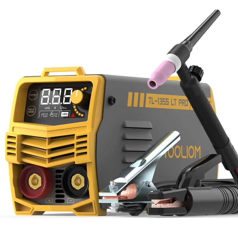 TOOLIOM 135A Stick/Lift TIG Welder 110V MMA ARC Welder Machine with Lift TIG Torch with LCD Display Portable Welding Machine Metalworking