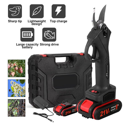Professional Cordless Electric Pruning Shears Pruner, Electric Pruning Shears, with 2PCS Backup Rechargeable 7500Mah Lithium Battery Powered Tree Branch Pruner - 1.38Inch (35Mm) Cutting Diameter, Fathersdaygift