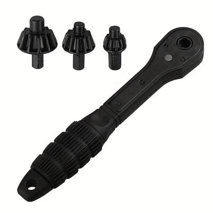 4Pcs Iron Drill Wrench, Upgraded Second Generation, Exchange Head Key, Fast Gear with 3 Gears, Forward and Reverse Rotation, Anti-Skid Handle for Easy Operation
