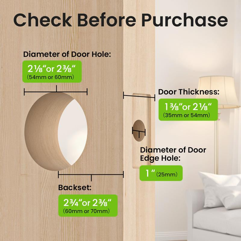 [New Arrival] Ghome Smart 4-In-1 Keyless Entry Door Knob – Rechargeable Battery, Biometric Fingerprint, Keypad, App & Bluetooth Control, Removable Charging for Easy Power Access