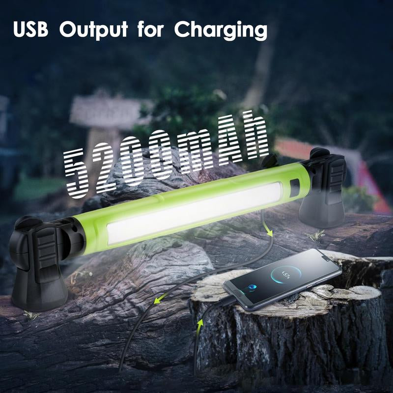 [Father'S Day Sale On]3000Lm Brilliant Work Light, 5200Mah Rechargeable Underhood Lighting with Magnetic Base & Hanging Hooks, Portable Cordless Light for Car Repair/Garage/Job Site/Emergency, Waterproof Durable Flashlight, Boyfriend Husband Father'S Gift
