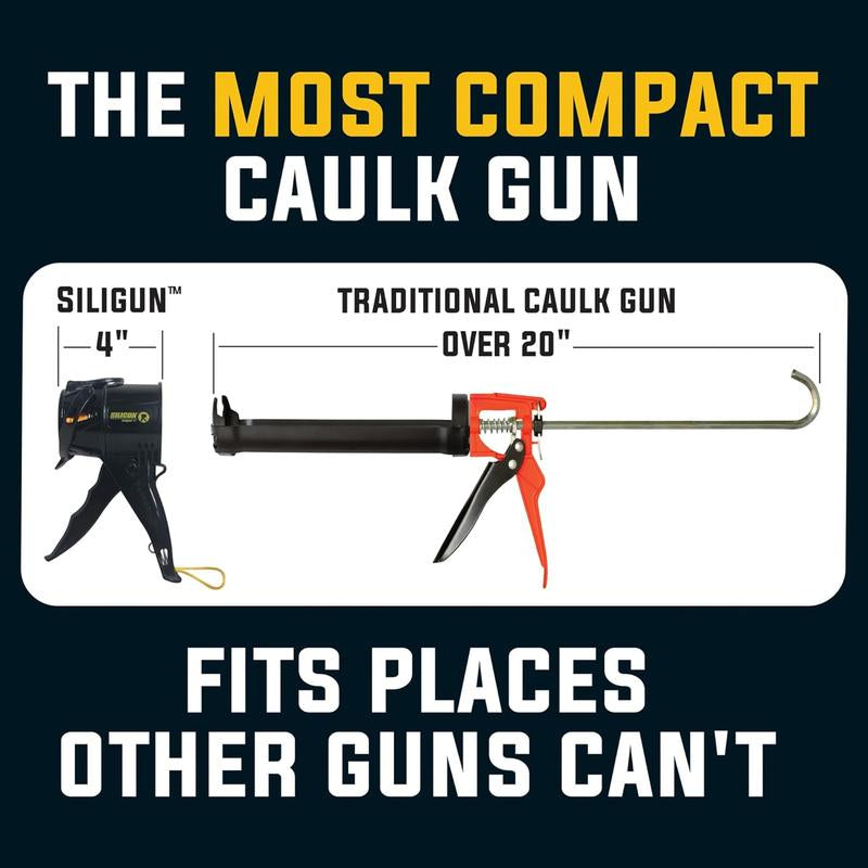 SILIGUN Caulking Gun - Patent Design - anti Drip Mechanism - 12:1 Thrust Ratio