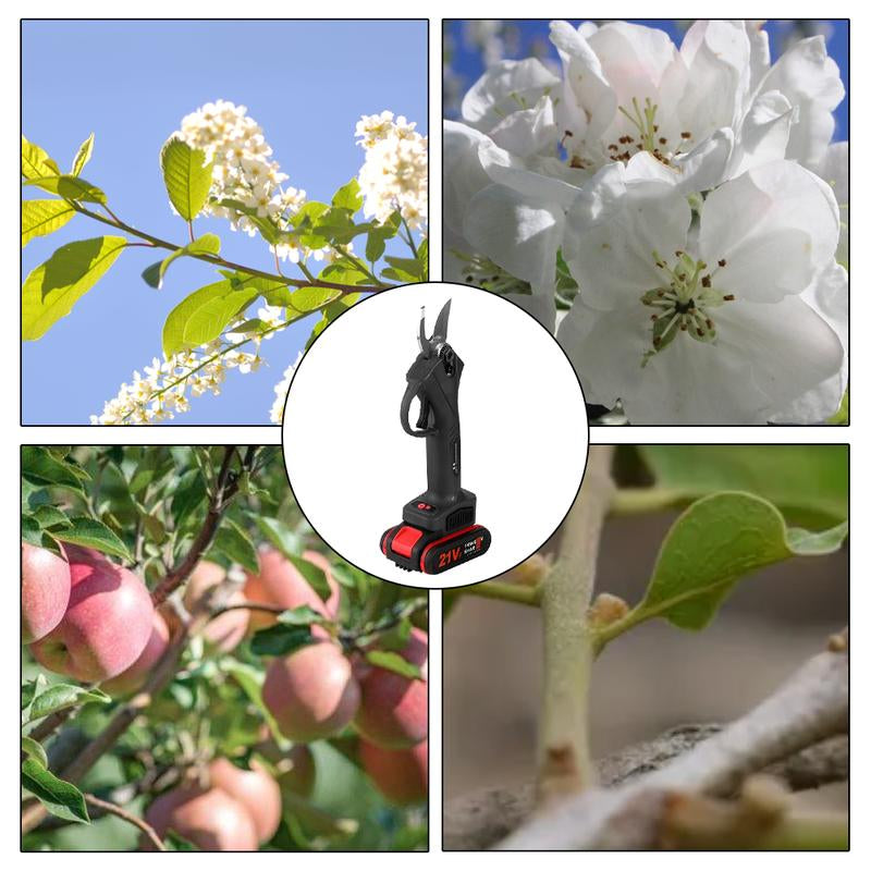 Professional Cordless Electric Pruning Shears Pruner, Electric Pruning Shears, with 2PCS Backup Rechargeable 7500Mah Lithium Battery Powered Tree Branch Pruner - 1.38Inch (35Mm) Cutting Diameter, Fathersdaygift